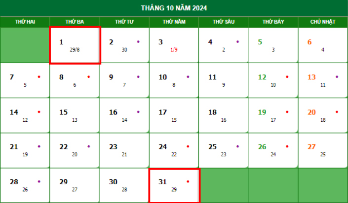 Ngày tốt tháng 10 Âm lịch năm 2021 Ngày tốt tháng 10 Âm lịch năm 2024
